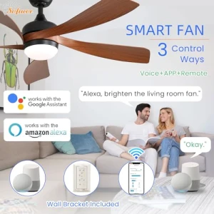 52" Smart Ceiling Fan with Lights and Remote — Smart Fan, Sofucor