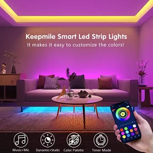 Bluetooth Smart App Control Music Sync Color Changing RGB Led Light Strip — LED Strip Lights, Keepsmile