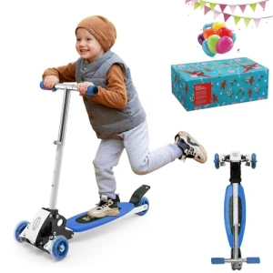 Foldable Three Wheel Lean-to-Steer Scooter for Kids, VUGHIUA