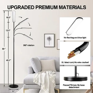 Super Bright LED Floor Lamp with Remote & Smart Plug Compatibility, marctronic
