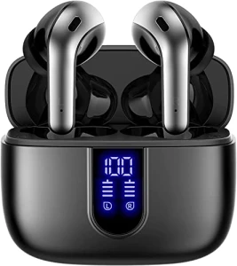 True Wireless Earbuds with LED Power Display and Wireless Charging — Wireless Earbuds, TAGRY
