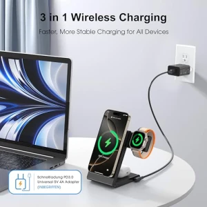 3 in 1 Wireless Charging Station for Multiple Devices, CUCICU