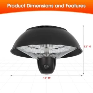 Infrared Hanging Electric Patio Heater, SUNNFLAME