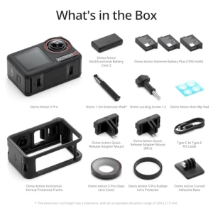 Action Camera 4K with Extended Battery Life, DJI