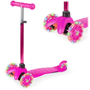 Kids Mini Kick Scooter with Light-Up Wheels, Best Choice Products
