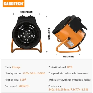 Greenhouse Heater with Digital Thermostat, Gardtech