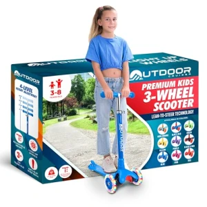 3-Wheel Kids Scooter with Lean-to-Steer Technology, OutdoorCruiser