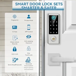 Smart Fingerprint Door Lock with Handle Set — Smart Lock, BEBASIA