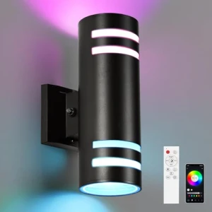 Smart Color Changing Outdoor Wall Sconce, futxnziey