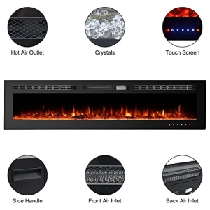 70 inch Electric Fireplace Insert, CharaVector