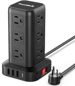 Surge Protector Power Strip Tower with USB Ports, SMALLRT