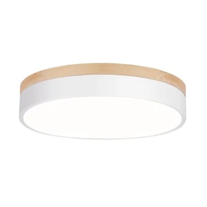 Dimmable LED Close to Ceiling Light with Minimalist Wood Oak Design, WOKNOS