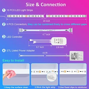 Smart RGB Under Cabinet Lights Kit — LED Strip Lights, maylit