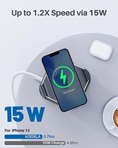 Power Strip Tower with Wireless Charger, KOOSLA