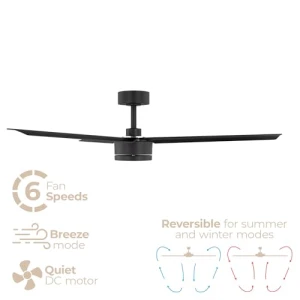 Smart Indoor and Outdoor 52in 3-Blade Ceiling Fan — Smart Fan, East Grove Home