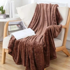 Cozy Coral Flannel Blanket with Energy-Saving Temperature Control, Practical Household