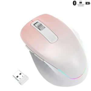 Ergonomic Rechargeable Wireless Silent Mouse with LED Backlight, SeenDa
