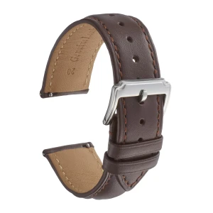 Leather Watch Strap, Smooth, Quick Release, GOALMART