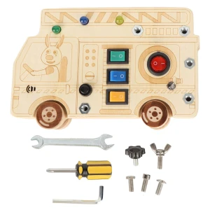 Wooden Sensory Toy Car with LED Lights, Automobile and motorcycle supplies