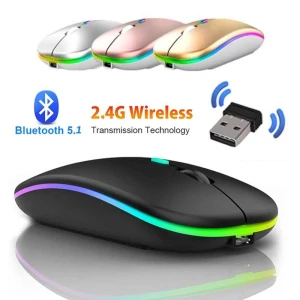 Wireless Mouse with RGB LED Backlight, Meiteai-All