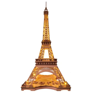 3D Wooden Puzzle Eiffel Tower with LED Lighting, AniWorld