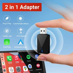 Mini Wired and Wireless CarPlay and Android Auto 2in1 AI Box — Car Infotainment System, ZoomSpark