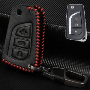 Artificial Leather Remote Control Smart Car Key Fob Cover, XUKEY