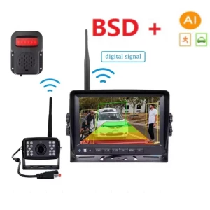 7-inch Digital Wireless Smart Blind Spot Radar AI BSD Alarm DVR Monitor Screen with 1 Rear View Camera — Backup Camera, Reakosound