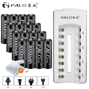 Smart Charger with 8 Slots for AA AAA NIMH NICD Batteries, PALO