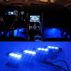 Smart 4x Blue 12V Car Interior Decorative Neon Light — LED Strip Lights, Holland Zho