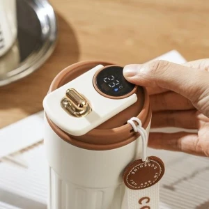 Smart Vacuum Coffee Mug with Temperature Display — Smart Water Bottle, Household Good