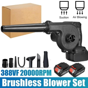 1600W 2-in-1 Brushless Wireless Electric Blower for Vacuum Cleaning and Leaf Suction with Dust Collector for Makita 18V..., Toool-Home