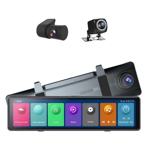 3-Camera Car DVR with 12-Inch Display — Dash Cam, HOME-Auto-001