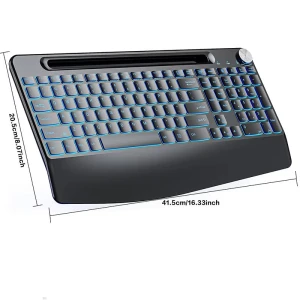 Wireless Keyboard with Wrist Rest — Bluetooth Keyboard, SeenDa