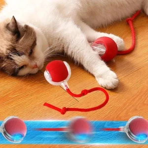 Automatic Rolling Ball with Artificial Tail, Rechargeable Smart Interactive Pet Toy — Automatic Cat Toy, Elberta