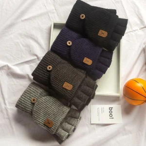 Thick Warm Fingerless Knitted Gloves — Heated Gloves, ladyclothing