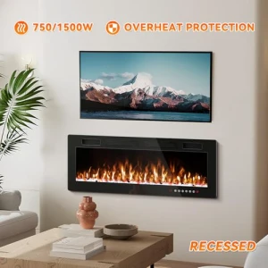 Ultra-Thin Electric Fireplace Insert, Tornivk