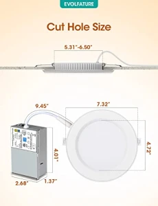 Recessed Lighting with Night Light, EVOLFATURE