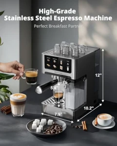 20 Bar Espresso Machine with Automatic Milk Frother — Coffee Maker, AIRMSEN
