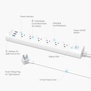 Smart Wi-Fi Power Strip — Smart Plug, TP-Link
