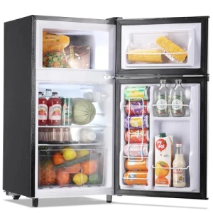 Mini Fridge with Freezer Two Doors Compact Refrigerator, WANAI