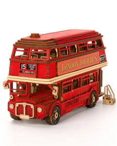 3D Wooden London Sightseeing Bus Model Kit, Robotime