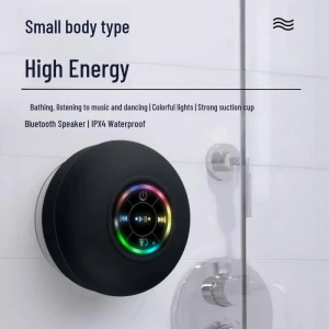 Waterproof LED Bluetooth Speaker with Suction Cup, AI Market