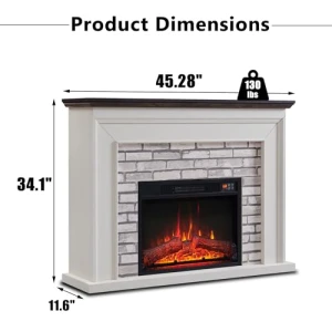 Flip Top Electric Fireplace with Mantel, Aitjunz