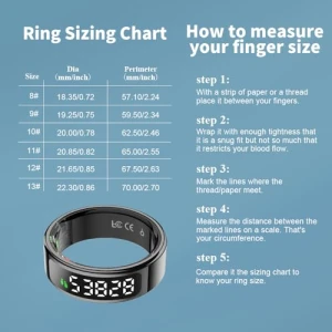 Smart Ring - Sleep Tracker with Heart Rate, Blood Oxygen, Step Counter, UouNeaCo