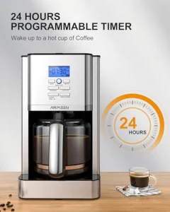 12-Cup Programmable Drip Coffee Maker, AIRMSEN