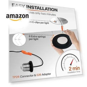 LED Can Lights with Night Light — Recessed Lighting, POWERASIA