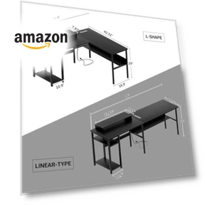 Reversible L Shaped Desk with Power Outlets and Smart LED Light — Workspace Solutions, Unikito