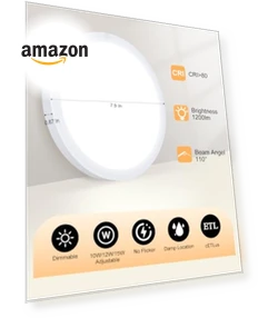 LED Flush Mount Ceiling Light — Close To Ceiling, ZYC