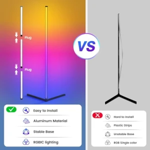 RGB Corner Floor Lamp — LED Strip Lights, RIYO